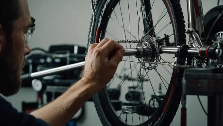 Como alinhar a roda traseira em bikes com eixo rápido